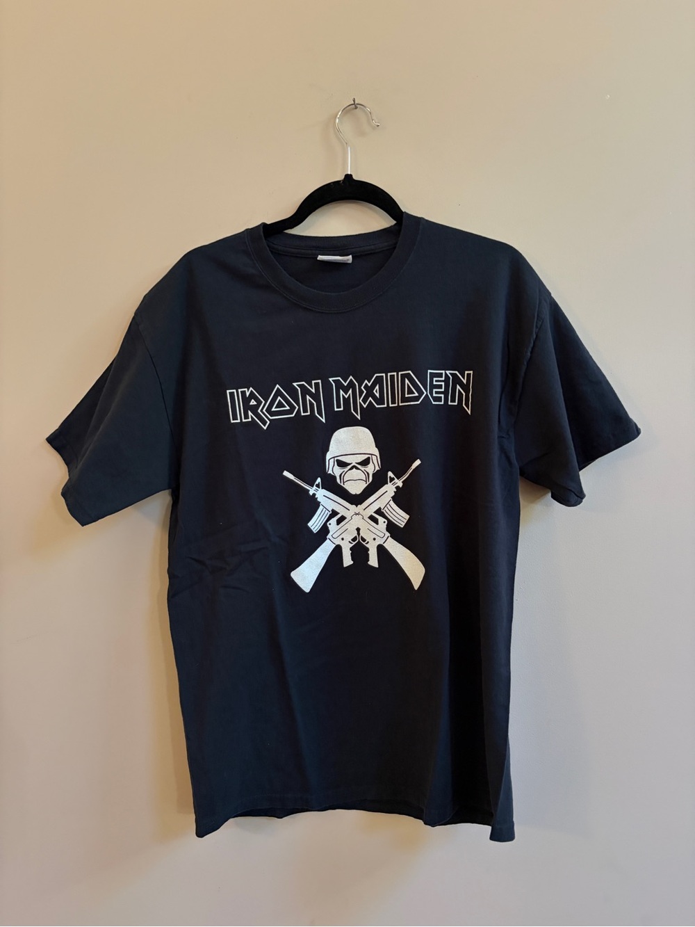Iron Maiden Eddie The Head Crossed Guns Graphic Cotton Band Tee T-Shirt